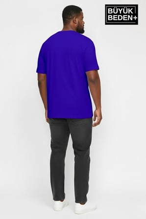 Büyük Beden Erkek Basic Tişört – Pamuklu Düz T-Shirt 3XL-6XL SPR26BTS510