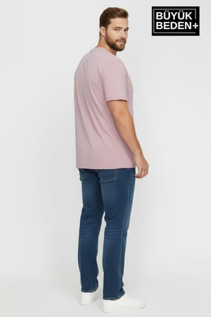 Büyük Beden Erkek Basic Tişört – Pamuklu Düz T-Shirt 3XL-6XL SPR26BTS510