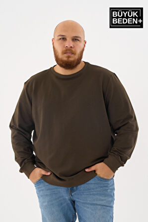 Erkek Büyük Beden Bisiklet Yaka İnce Sweatshirt – Regular Fit %64 Pamuklu SPR26BSW956