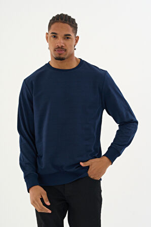 Süperlife Erkek Gri Bisiklet Yaka Ribanalı Regular Fit Sweatshirt spr26swk930