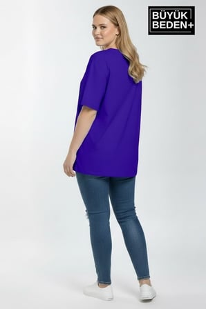 Büyük Beden Kadın Basic Tişört – Pamuklu Düz T-Shirt 3XL-6XL SPR26BTSK510