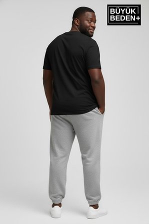 Erkek Büyük Beden BROOKLYN Baskılı Paça Lastikli  Jogger İnce Eşofman Altı  SPR26BEA951-2