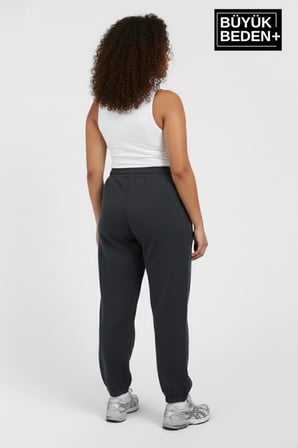 Kadın Büyük Beden BROOKLYN Baskılı Paça Lastikli  Jogger İnce Eşofman Altı  SPR26BEAK951-2