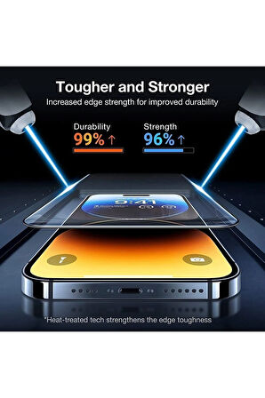 Iphone 14 Pro Tam Kaplayan 5d Nano Glass Ekran Koruyucu Kırılmaz Cam kenarlıklı Uyumlu