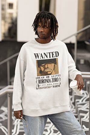 Roronoa Zoro Baskılı Unisex Oversize Anime Sweatshirt