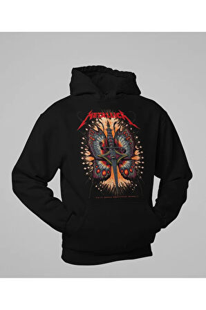 Tasarım Rock Metal Müzik Grubu Baskılı Unisex Oversize Metallica Hoodie