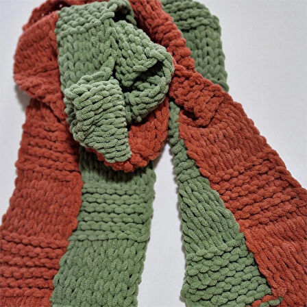 Yumuşacık Örgü Atkı, Puffy , El Örgüsü Şık Atkı, Tasarım, Moli Tasarım