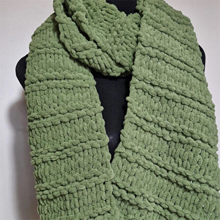 Yumuşacık Örgü Atkı, Puffy , El Örgüsü Şık Atkı, Tasarım, Moli Tasarım