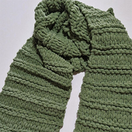 Yumuşacık Örgü Atkı, Puffy , El Örgüsü Şık Atkı, Tasarım, Moli Tasarım