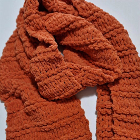 Yumuşacık Örgü Atkı, Puffy , El Örgüsü Şık Atkı, Tasarım, Moli Tasarım