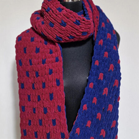 El Yapımı, El Örgüsü Atkı, Yumuşak atkı, Puffy more atkı, Orijinal, Unisex , Moli tasarım