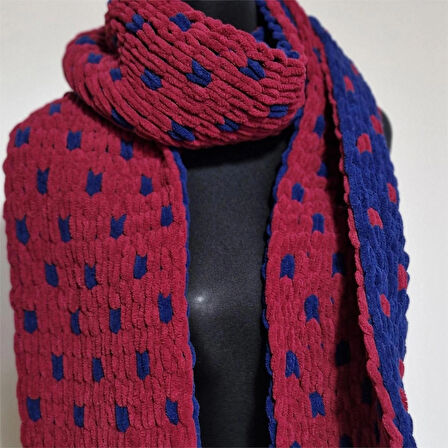 El Yapımı, El Örgüsü Atkı, Yumuşak atkı, Puffy more atkı, Orijinal, Unisex , Moli tasarım