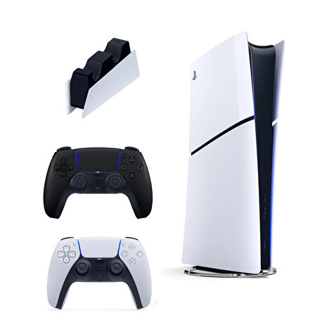 Playstation 5 Slim Digital İthalatçı Garantili + 2. Siyah Dualsense + Şarj İstasyonu