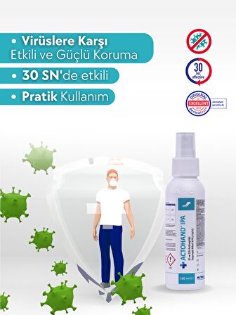 ACTOHAND® IPA 100 ml | El ve Cilt Antiseptiği - İzopropil Alkol 75 % (v/v)