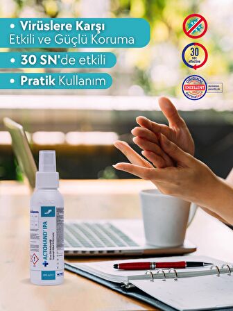 ACTOHAND® IPA 100 ml | El ve Cilt Antiseptiği - İzopropil Alkol 75 % (v/v)