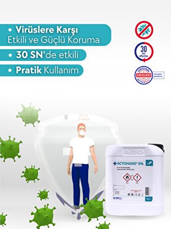 ACTOHAND® IPA 5 Litre | El ve Cilt Antiseptiği - İzopropil Alkol 75 % (v/v)