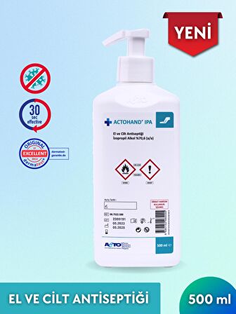 ACTOHAND® IPA 500 ml | El ve Cilt Antiseptiği - İzopropil Alkol 75 % (v/v)