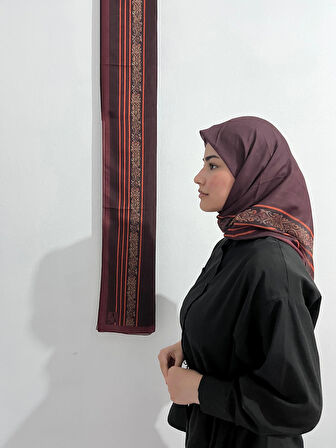 Aminenesil Soft Pamuk Etnik Düz Eşarp Bordo Renk
