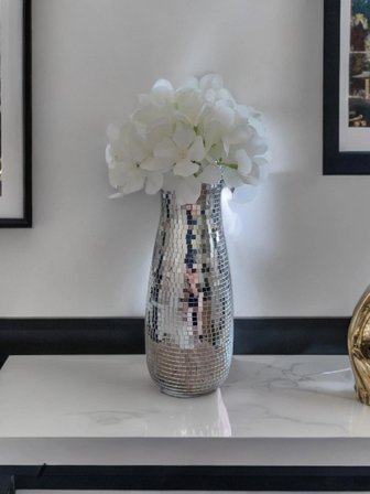 Işıltı Home Desıng Aynalı Cam Vazo gri
