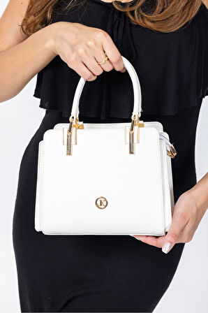 Beyaz Kadın El ve Omuz Çantası - Şık Tasarım Günlük ve Özel Gün İçin