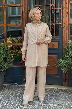 Moodbasic Pantolonlu Takım MB24.626 Bej