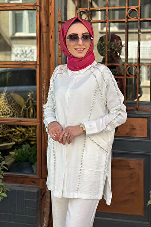 Moodbasic Pantolonlu Takım MA24.04 Ekru