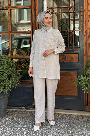 Moodbasic Pantolonlu Takım MA24.03 Taş