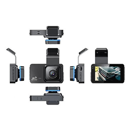 Çift Lens 1296P Süper Hd Araç İçi Kamera Wifi  Arka Görüşlü