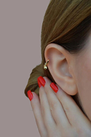 Mini Pul Sallantılı Halka Piercing 6 mm Tragus Forward Helix Kıkırdak Piercing