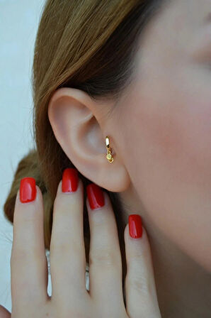 Mini Pul Sallantılı Halka Piercing 6 mm Tragus Forward Helix Kıkırdak Piercing