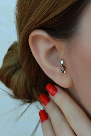 Mini Pul Sallantılı Halka Piercing 6 mm Tragus Forward Helix Kıkırdak Piercing