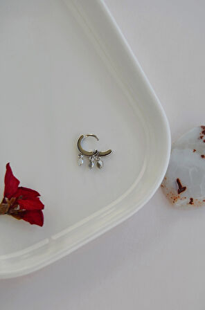 Mini Pul Sallantılı Halka Piercing 6 mm Tragus Forward Helix Kıkırdak Piercing