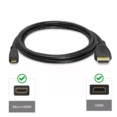 Mikro hdmı kablo mikro hdmi to Hdmi ses ve görüntü kablosu 3m