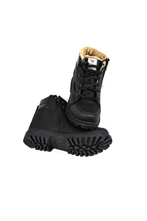 Extrem Unisex Siyah Kışlık Suya Dayanıklı Kürklü Bot Ayakkabı