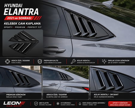 Hyundai Elantra 2021+ Kelebek Cam Kaplama