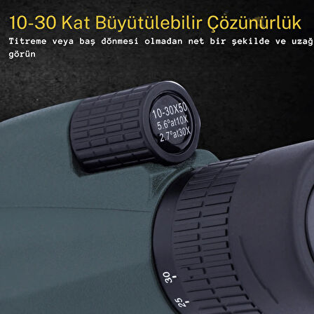 ShopFast HD Teleskop Monoküler El Dürbünü 10-30x50 Zoom Tripot Telefon Tutuculu Avcılık Kamp Tek Göz