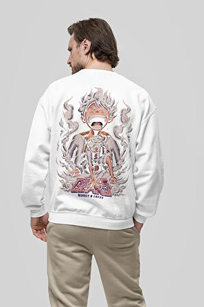 Monkey D. Luffy Gear 5 Baskılı Unisex Oversize Anime Sweatshirt