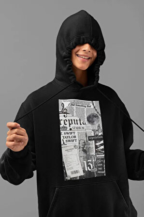 T. Swift Reputation Baskılı Unisex Oversize Şarkıcı Hoodie