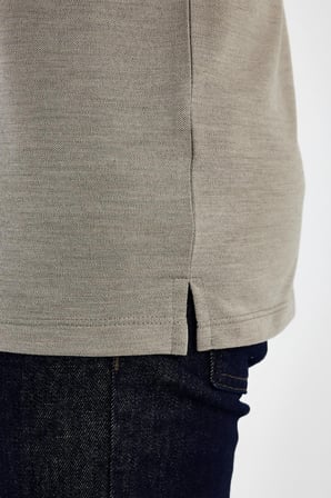 Erkek Basic Polo Yaka Kısa Kol Düz Açık Mavi Tişört
