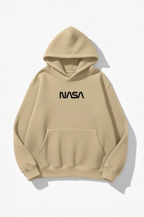 Unisex Yumuşak Dokulu Baskılı Tasarım Oversize 3 İplik Hoodie Sweatshirt