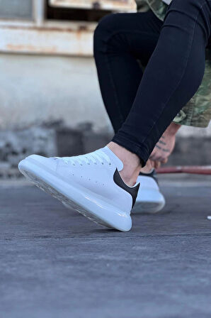 Wagoon Wg095 Beyaz Siyah Erkek Casual Ayakkabı Erkek Günlük Ayakkabı