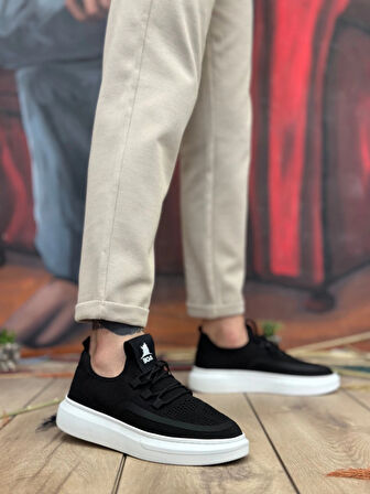 Ba0375 Özel Örme Triko Tarz Siyah Renk Erkek Spor Ayakkabı