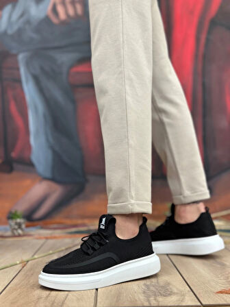 Ba0375 Özel Örme Triko Tarz Siyah Renk Erkek Spor Ayakkabı