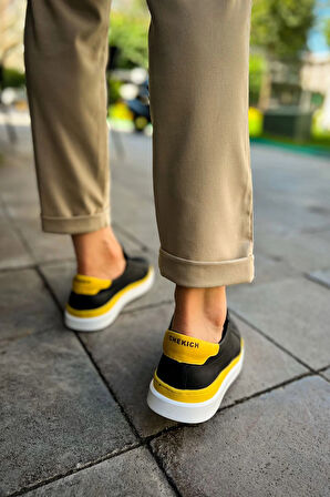 Ch979 Santoni Gbt Spor Erkek Ayakkabı Siyah/sari Erkek Spor Ayakkabı