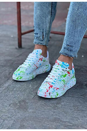 Wagoon Wg501 Yeşil Boyalı Erkek Casual Ayakkabı Erkek Günlük Ayakkabı