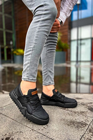 Ch067 Gst Warrem Erkek Ayakkabı Siyah/siyah Erkek Günlük Ayakkabı