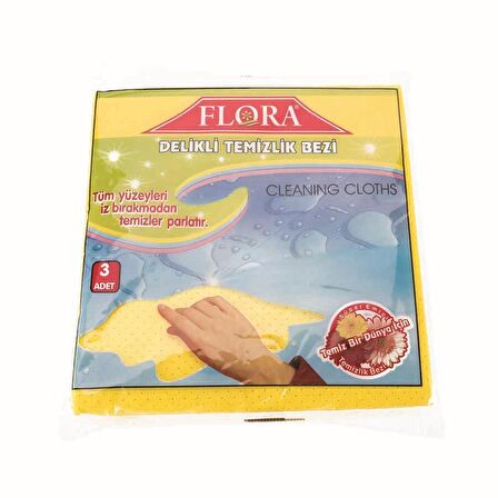 FLORA DELİKLİ TEMİZLİK BEZİ 3'LÜ F040