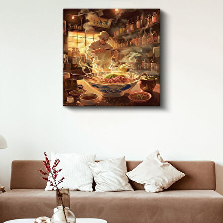 Geleneksel Ramen Dükkanı - Buharla Dans Anime Kanvas Tablo