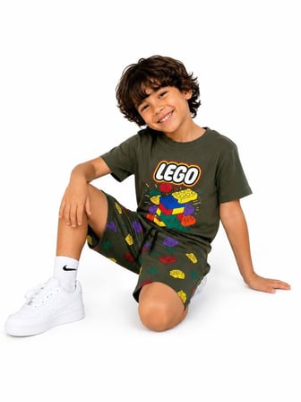 Erkek Çocuk Lego Baskılı Şortlu Takım Yazlık Kısa Kollu Alt Üst Takım