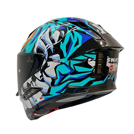 Sway Kapalı Kask Sw 868 Cannibal Siyah Mavi